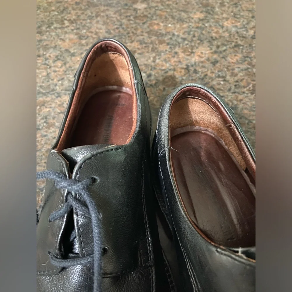 Johnston & Murphy Oxford Mens 8.5 Dobson 20-7511 Black Leather Cap Toe Shoe Lace